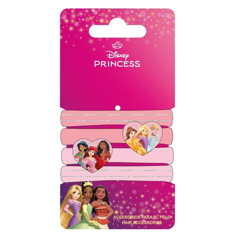 blister pack of 4 disney princess hair ties
