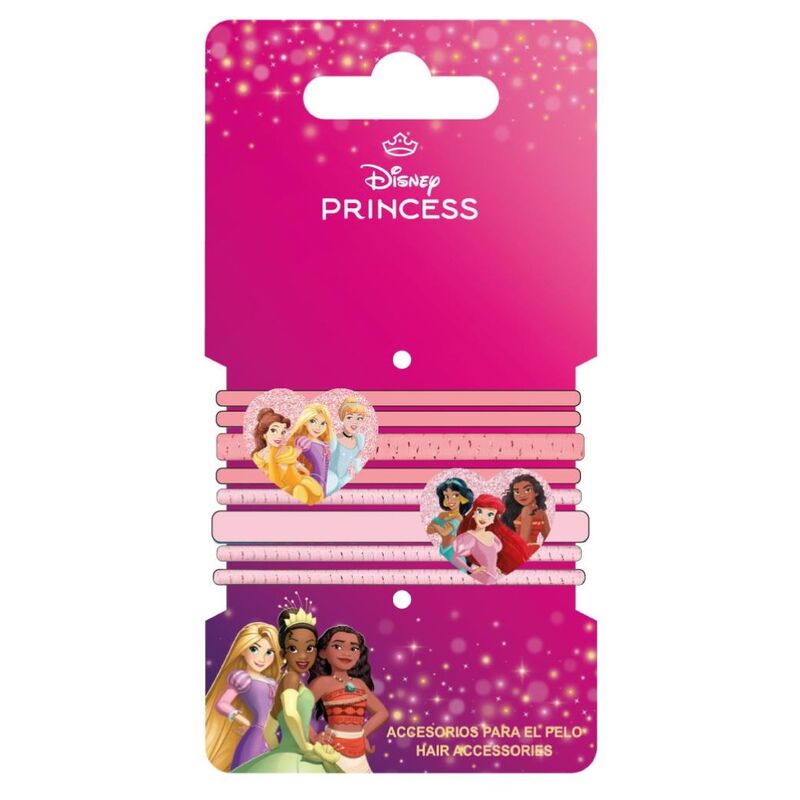 blister pack of 8 disney princess hair ties