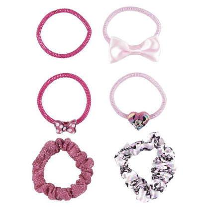 Blister pack of 6 Minnie Mouse Disney hair ties