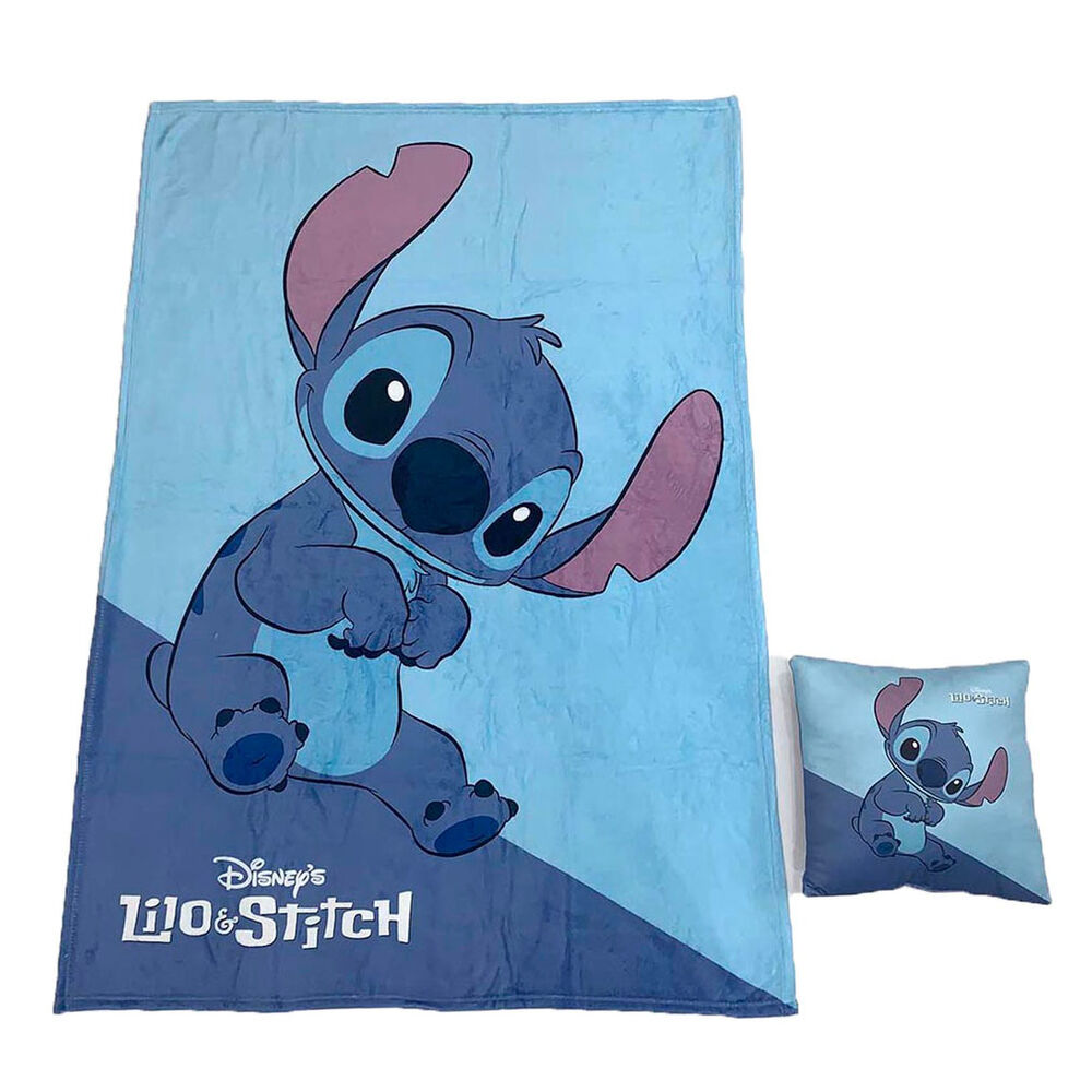 Zestaw koc polarowy + poduszka Disney Stitch