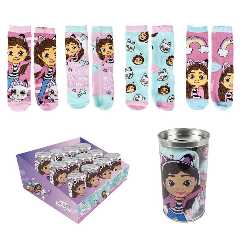 gabby's dollhouse piggy bank for 4 pairs of socks