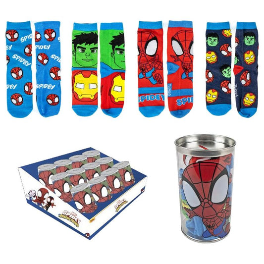 piggy bank for 4 pairs of spidey marvel socks