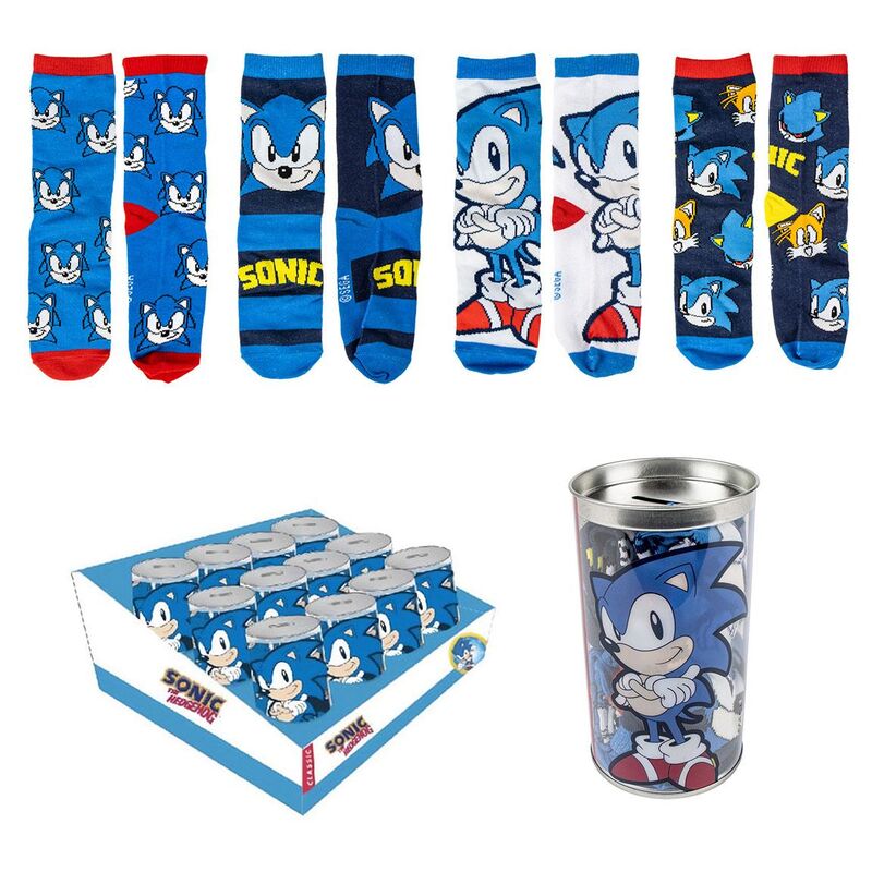 Sonic The Hedgehog 4 Pairs Socks Piggy Bank