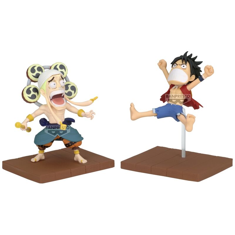 figure monkey d luffy & enel world collectable one piece 7cm