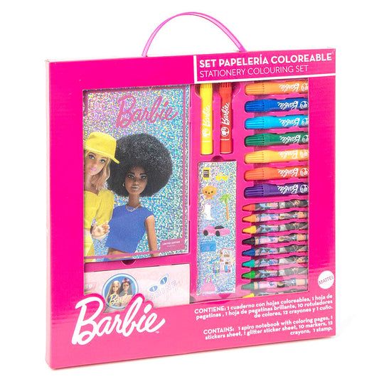 barbie colorable stationery set