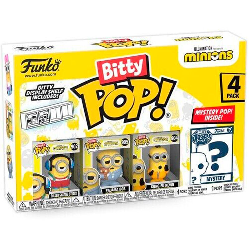 Opakowanie blistrowe zawierające 4 figurki Bitty POP Minionki (różne kolory)