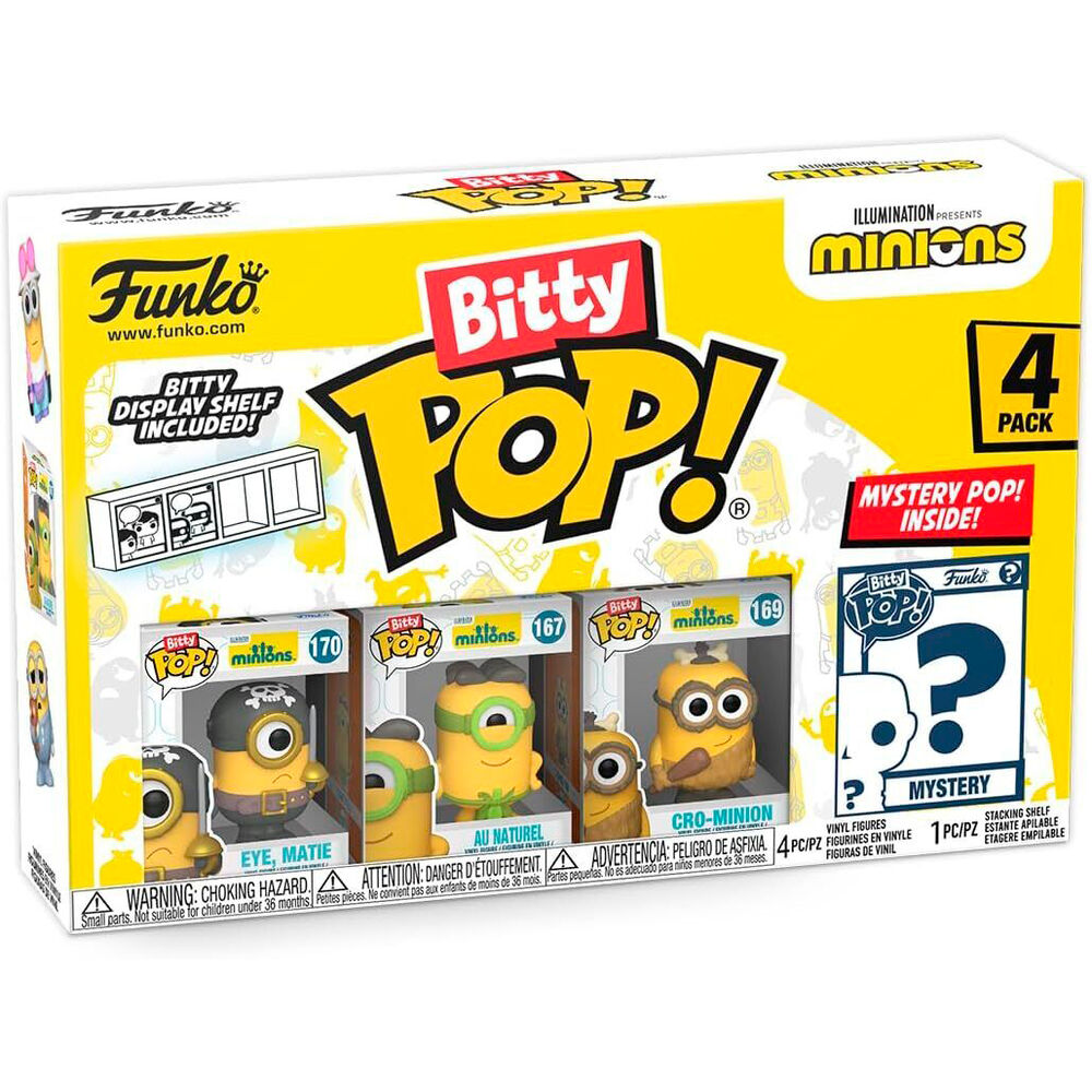 Opakowanie blistrowe zawierające 4 figurki Bitty POP Minionki (różne kolory)