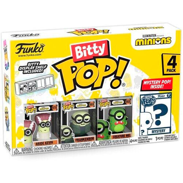 Opakowanie blistrowe zawierające 4 figurki Bitty POP Minionki (różne kolory)