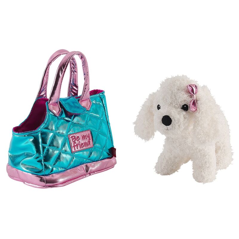 Handtasche + Didi blauer Plüschhund 28 cm