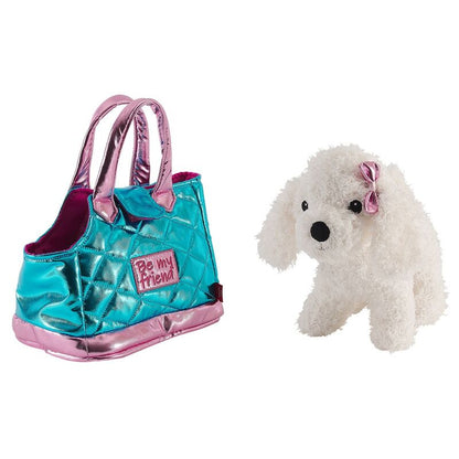 Handtasche + Didi blauer Plüschhund 28 cm
