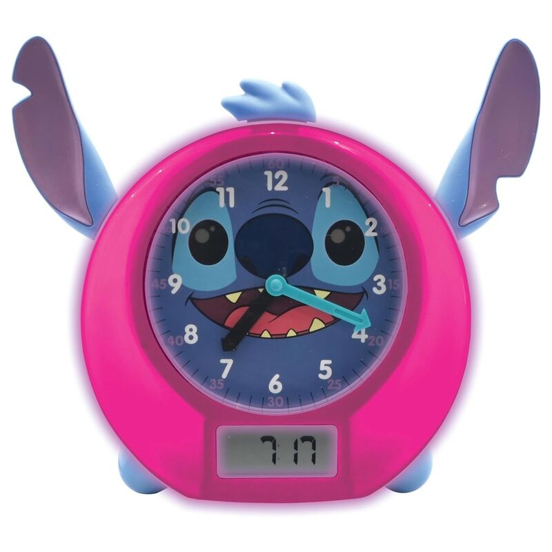 Relógio educativo com contação de histórias e luzes Stitch Disney (em inglês)