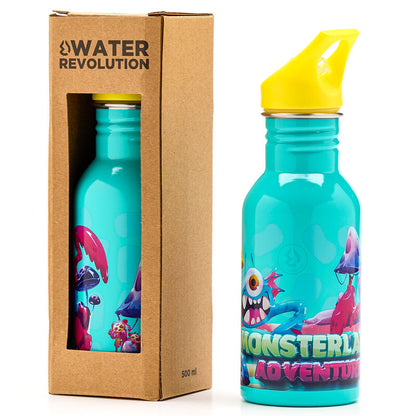 Cantimplora Monsterland Water Revolution de acero inoxidable de 500 ml