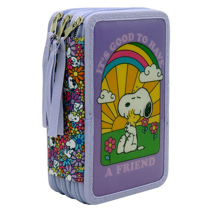 snoopy triple pencil case