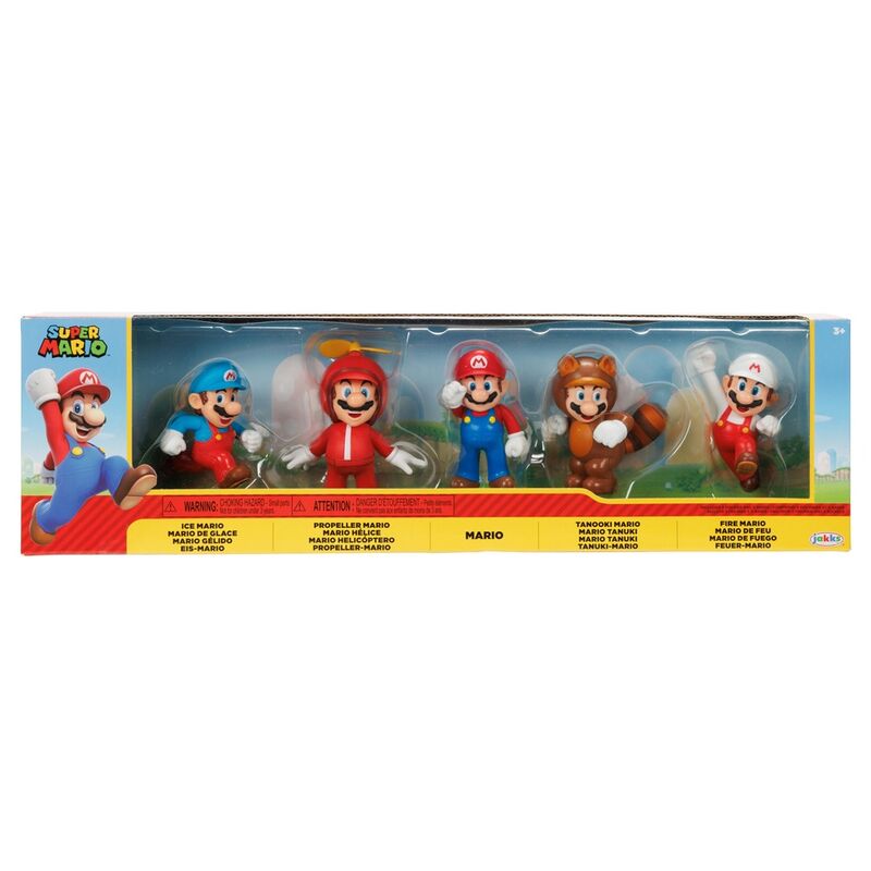 blister of 5 super mario bros figures 6cm
