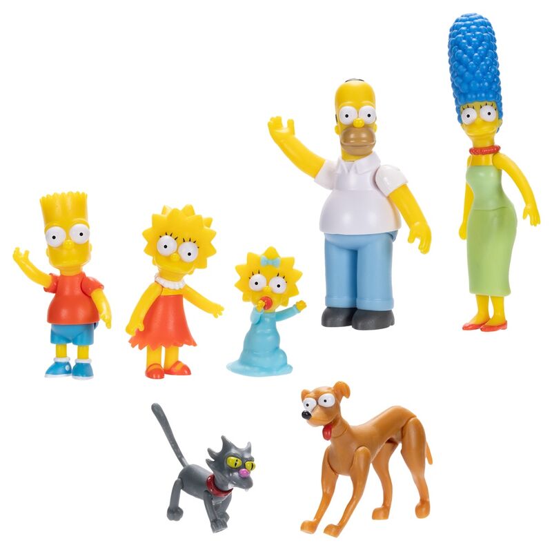 Blister pack of 7 Simpsons Family figures, 6cm