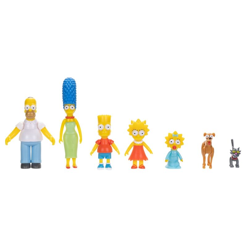 Blister pack of 7 Simpsons Family figures, 6cm