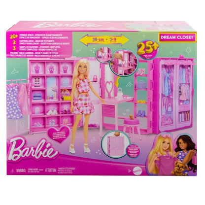 barbie doll with barbie wardrobe