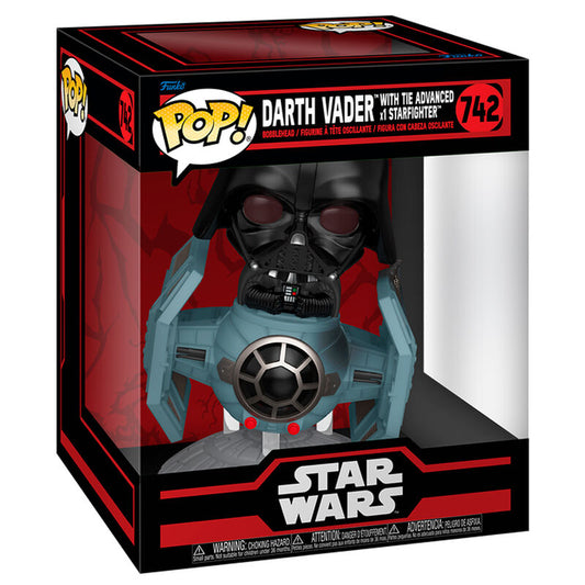 Figura POP Rides Deluxe Star Wars Darth Vader con Tie Advanced Starfighter