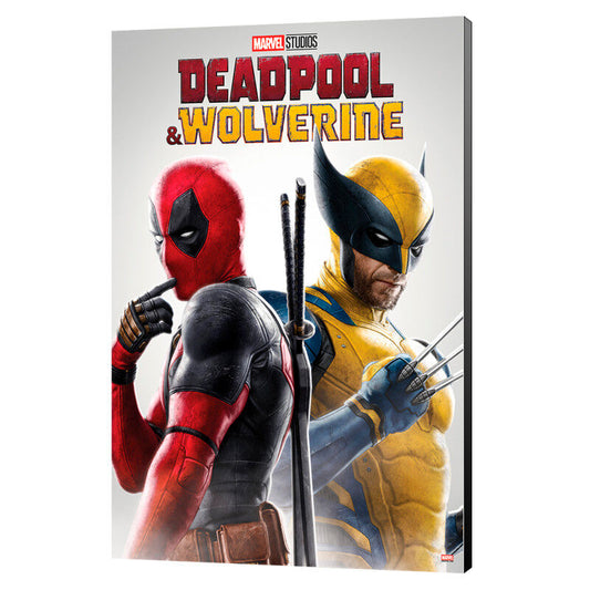 wolverine & deadpool marvel wooden picture