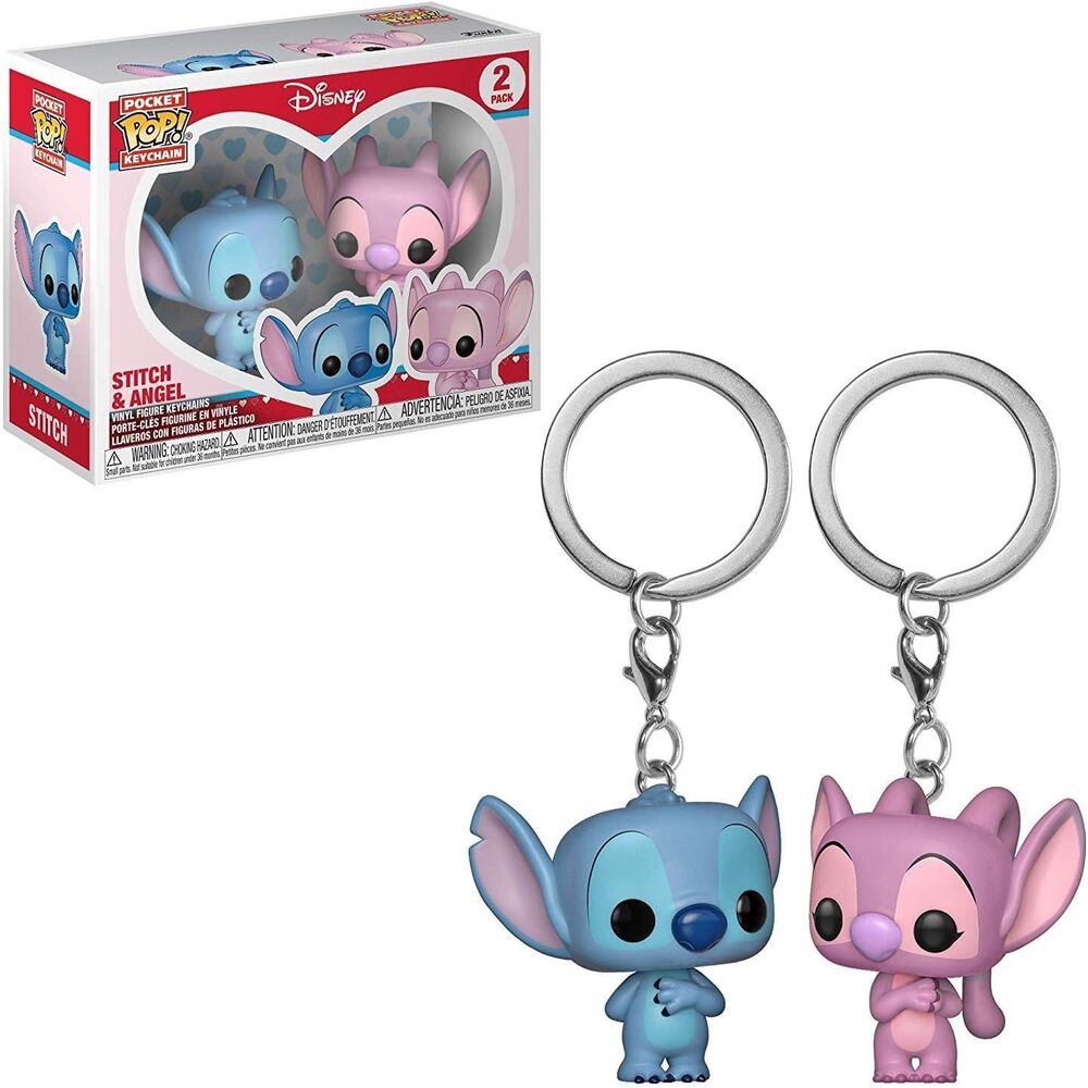 pocket pop disney stitch & angel keychain blister pack