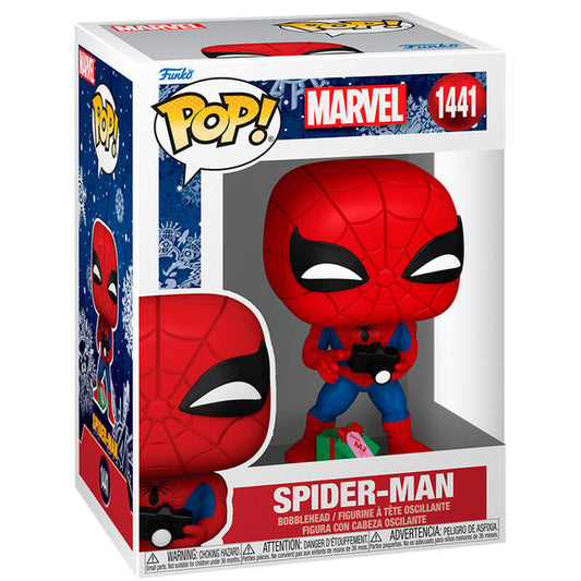 pop figure marvel spider man with gift