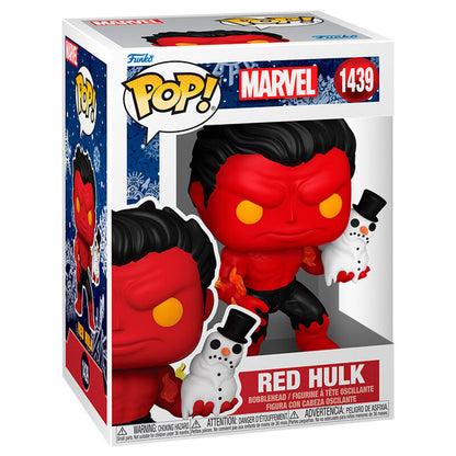 pop figure marvel red hulk with snowman