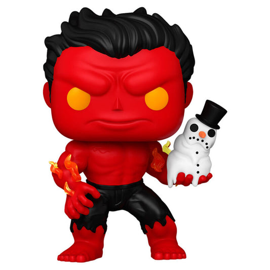 Statuetta POP Marvel Red Hulk con pupazzo di neve