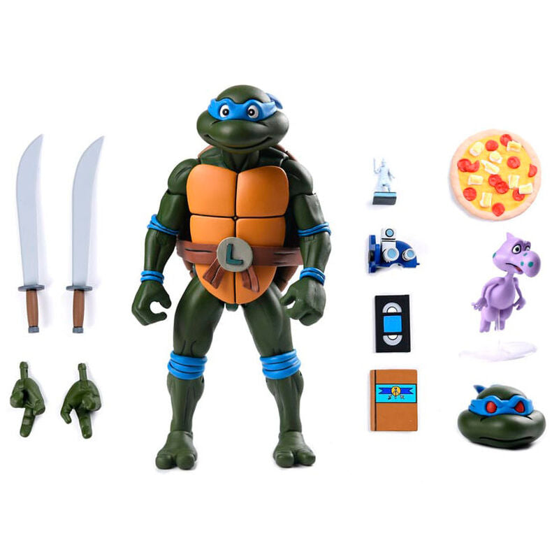 Action figure definitiva delle Tartarughe Ninja di Leonardo Comics alta 18 cm