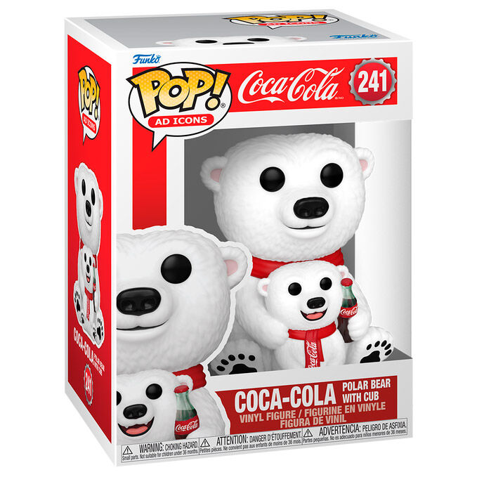 Coca Cola Eisbär mit Jungem POP Figur