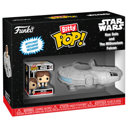 bitty pop ride figure star wars han solo and the millennium falcon