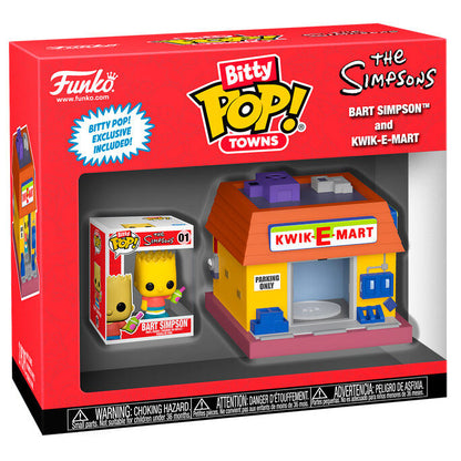 Figura Bitty POP Town de Los Simpson: Bart Simpson y Kwik E Mart