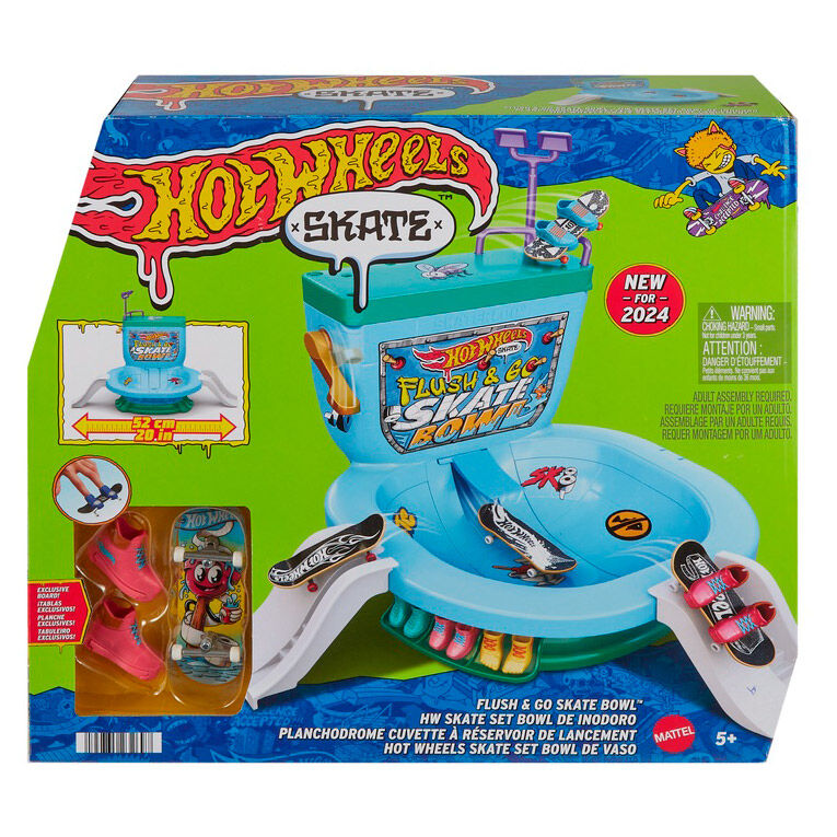 hot wheels skate toilet bowl set