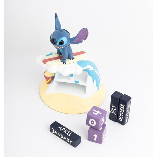 Calendário Perpétuo 3D do Stitch Surfista da Disney