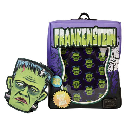 Máscara neón de Frankenstein Universal Monster Mochila Loungefly 28cm