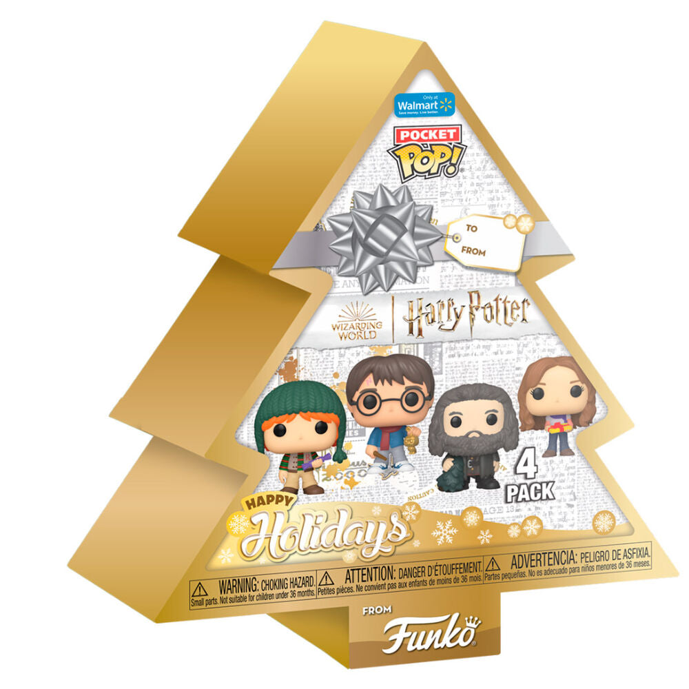 harry potter tree with 4 pocket pop figures