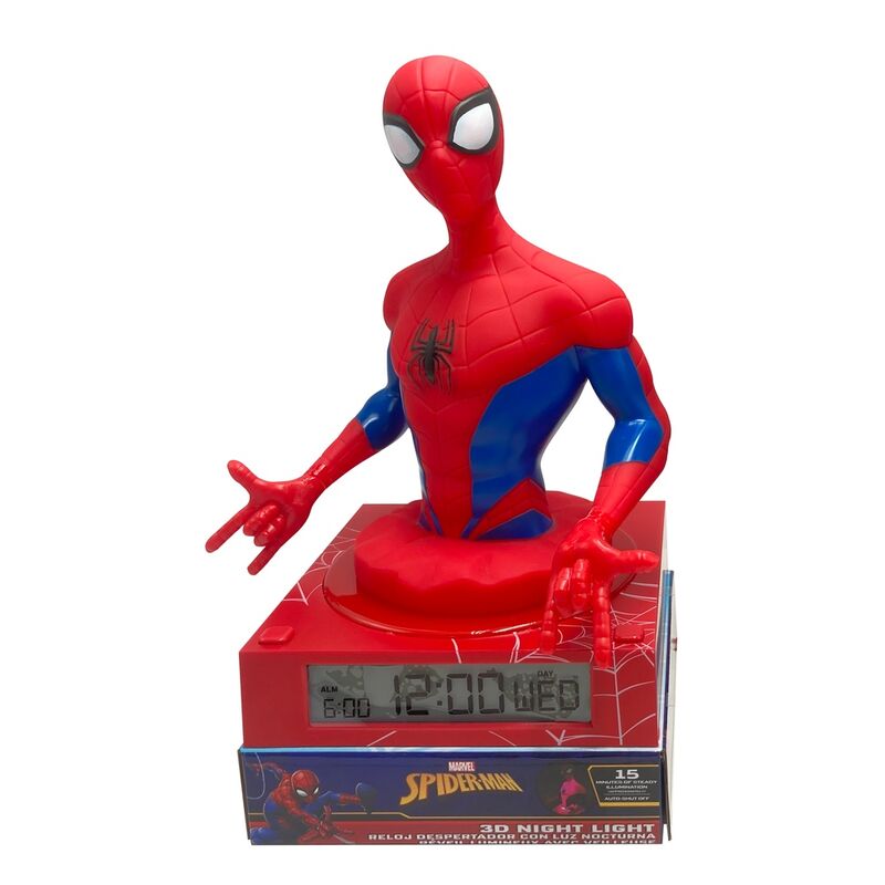 3D Lampe mit Spiderman Marvel Wecker