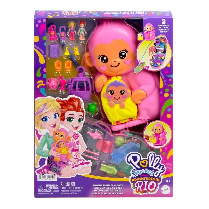mama monkey and baby polly pocket gift set