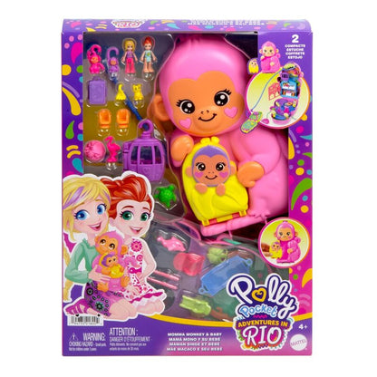 mama monkey and baby polly pocket gift set
