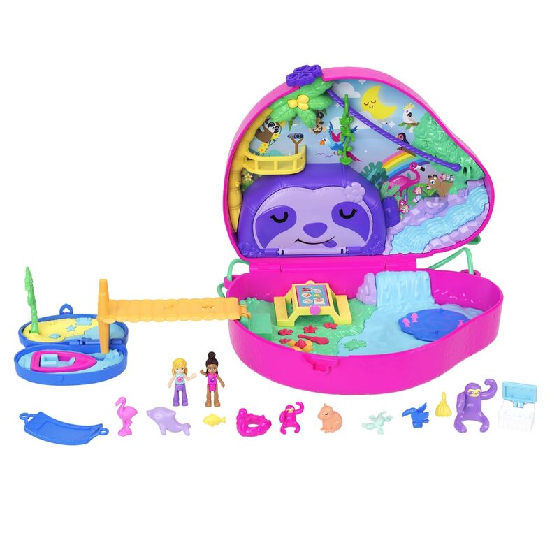 Polly Pocket 2 in 1 Sloth Family Treasure Chest