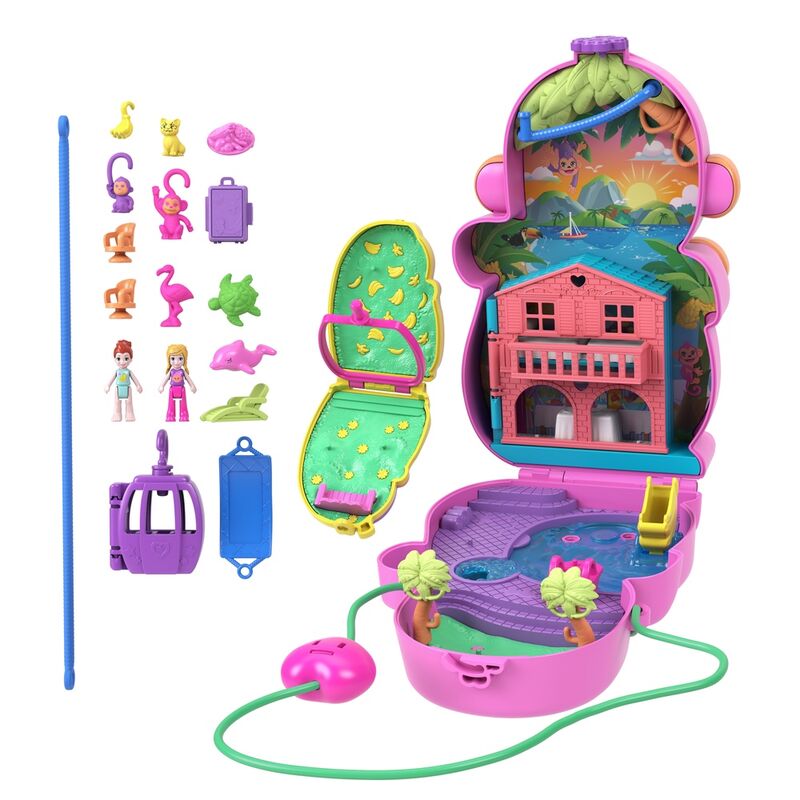 Coffret cadeau Polly Pocket maman singe et bébé