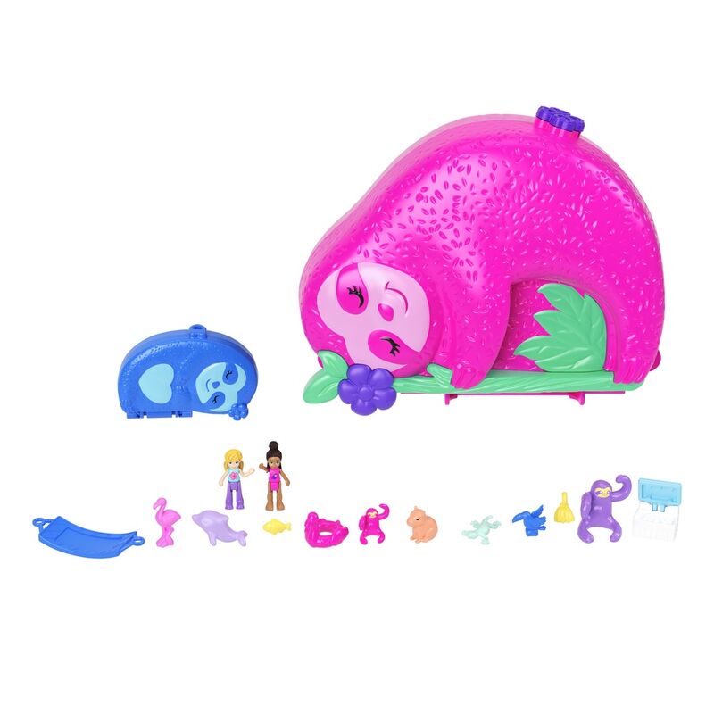 Polly Pocket 2 in 1 Sloth Family Treasure Chest