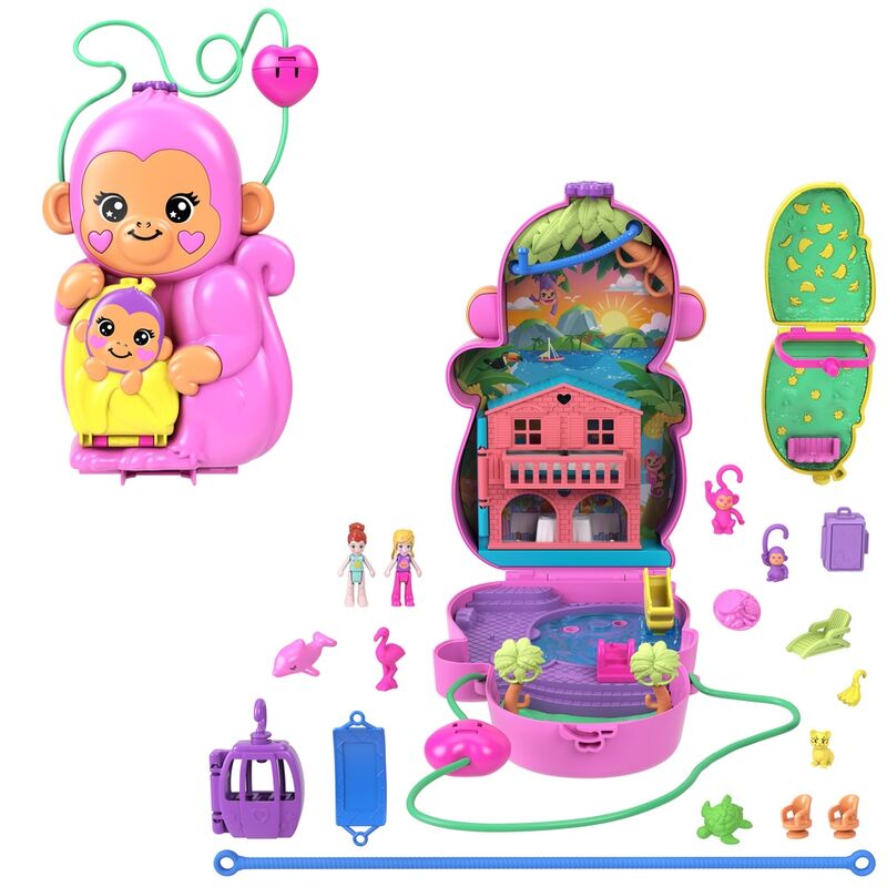 Coffret cadeau Polly Pocket maman singe et bébé
