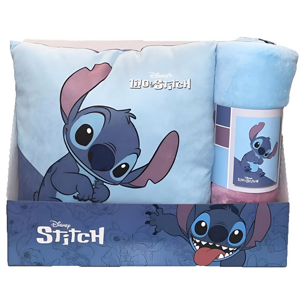 disney stitch fleece blanket  cushion set