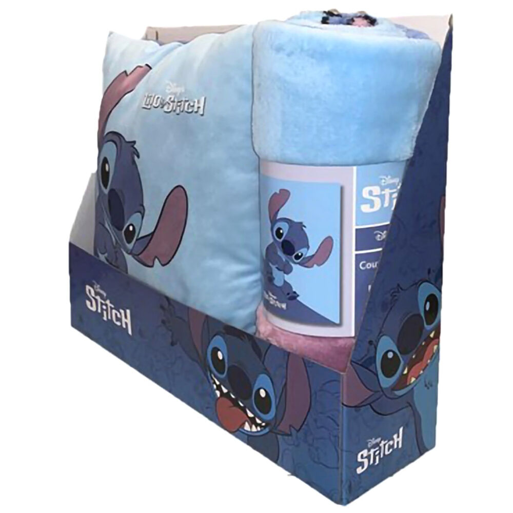 Zestaw koc polarowy + poduszka Disney Stitch