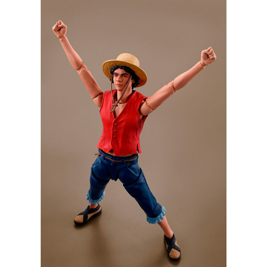 Action figure S H Figuarts di Monkey D Luffy serie Netflix One Piece 14 5 cm