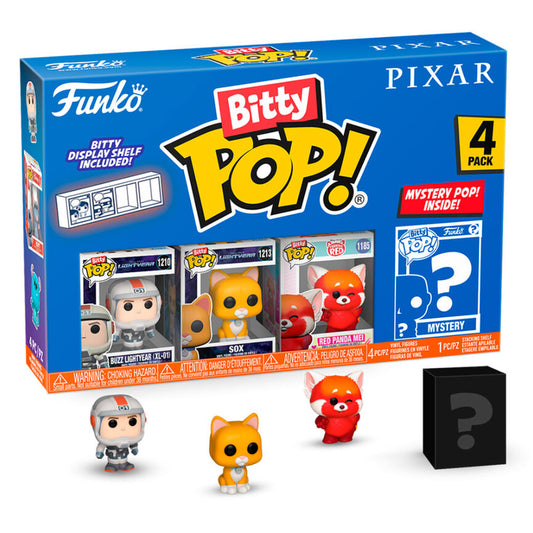 Confezione blister da 4 statuette Bitty POP Disney Pixar assortite