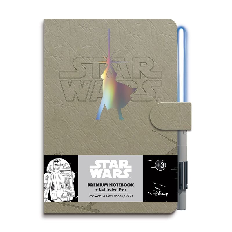 premium a5 notebook  luke skywalker star wars lightsaber pen