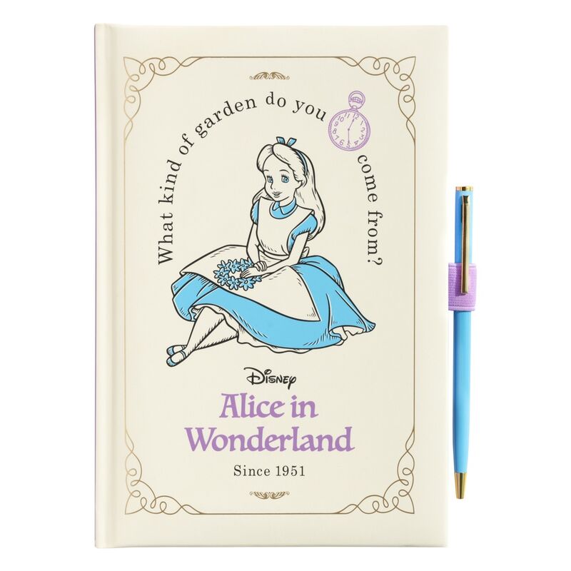 premium a5 notebook  pen alice in wonderland disney