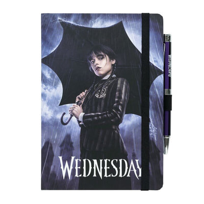 premium a5 notebook  projector pen wednesday addams