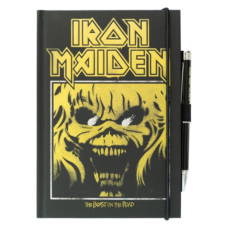 premium a5 notebook  iron maiden projector pen